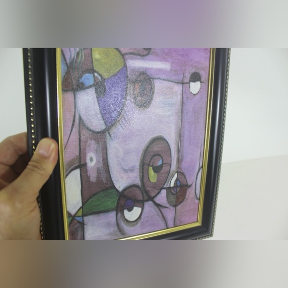 Signed Sara Kaye Abstract Art, Framed Purple - Picture 9 of 10